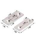Super Sleek No Damage Cabinet Door Catches With Screws for Wardrobe And Drawer, silver steel catch kit, dimensions labeled.