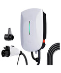 Top Notch J1772 Electric Vehicle Charger And Evse Level 1 2 Home Charging Station With 5 Meter Cable, wall mount design with charging plug.