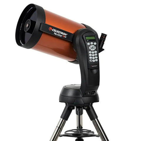 GoTo Telescope Bundle With 8SE Schmidt Cassegrain Computerized NexStar System on stainless tripod, side view