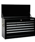 Beefy Portable 9 Drawer Tool Chest In Steel Black With Ball Bearing Drawer Slides Central Lock Two Side Handles Non Slip Liners