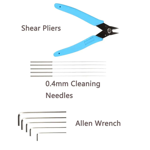 Ender Series 3D Printer Tool Kit For Easy Maintenance Featuring Clog Poke, Shear Pliers, Allen Wrench, Cleaning Needles