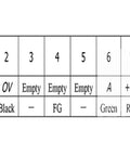 Pin configuration table for Rock Solid Small Linear Optical Incremental Encoder With 5V A B Z Output KA200 110mm Travel 5 Micron Resolution.
