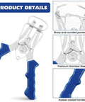 Close-up of spring-loaded pliers with sharp pointed tips from the Eight Piece Miter Spring Clamps Set With Spring Loaded Pliers And Carabiner.
