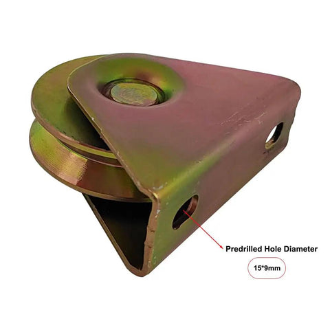 3 Inch V Groove Caster Wheels For Sliding Gates Heavy Duty 1100 Lb Per Pair Tough As Nails Rigid Caster With Bracket detail