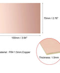 14 Pack 100x70mm Double Sided Copper Clad Laminate FR4 PCB Boards 1.5mm Thick For DIY Prototyping with size and material details