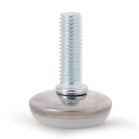 M8x25 Chair Leg Floor Protectors 40 Pack Adjustable Furniture Levelers with metal screw and rounded base for stable furniture.
