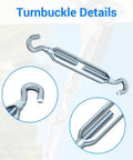 Heavy Duty M12 Galvanized Steel Turnbuckle Hook To Hook Rigging Connector Rust Proof Tension Adjuster Workhorse Grade For Fences And Machinery 3 Pack close-up details