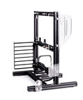 Aluminum open air PC frame for ATX MATX ITX builds, ideal for custom water cooling with space for large components and ATX power supplies.