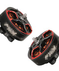 Fresh Rad 1404 Brushless Motors For Rc Fpv Racing And Freestyle Toothpick Drones 3800 Kv To 4600 Kv With Point Five Millimeter Shaft 3S 4S Battery Compatible Diy Drone Build Kit 4 Pack, close-up view of two motors with copper coils.