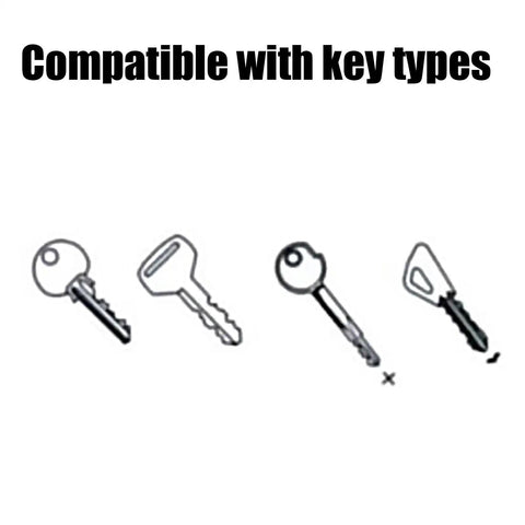 Key Duplicator And Cutter Machine For Locksmiths Easy To Use Copy Tool With Front Clamp Slot And Rear Universal Clamp Automatic Knife Travel For Precise Smooth Key Cuts Every Time, compatible key types graphic