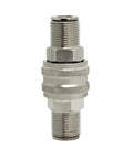 Heavy Duty M22X1.5 Badass Quick Coupler Carbon Steel Hydraulic Jack Connector Rated 70 Mpa with dual threaded ends.