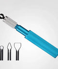 Three Piece Corner Smoothing Cutter Set For Welding And Floor Skiving Pro Grade Aluminum Alloy Floor Skiving Tools Trowel Scraper Blade Kit, blue handle with 3 blades