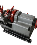 Built Tough Electric Pipe Threader Machine Cuts And Threads Half To Three Inch Steel Pipes With A Muscle Packed Seven Five Zero Watt Motor For Zero Hassle Plumbing Jobs And Rock Solid Job Site Performance, side view.