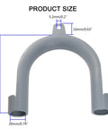 Washer Drain Hose Guide Mounting Bracket U Shape Replacement Part For WH41X10133 with size dimensions in gray.