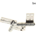 Left Hand Torque Friction Hinge 48.8mm Nickel Plated Iron Set 2pcs For Cabinets Silver Tone 16 Mounting Holes And 3.3mm Hole Size Durable Cabinet Door Hardware By Heyiarbeit