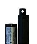 2 Inch Stroke Linear Actuator 12V DC Outdoor Rated IP65 With 225 Lb Dynamic Lift And 600 Lb Static Load, close-up view of label and shaft