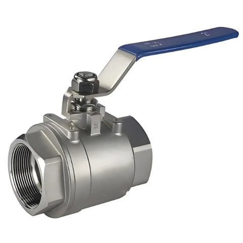 Stainless Steel Ball Valve Handle DN20 Water Valve Lever For Outdoor Faucet Replacement Kit with blue anti-slip grip, side view