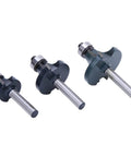 Top Quality 3pcs Round Over Router Bit Set for Woodworking Pros with High Hardness Carbide Tips, 1/4 Inch Shank Cutting Tools for MDF and Cabinets. Three router bits with carbide tips.