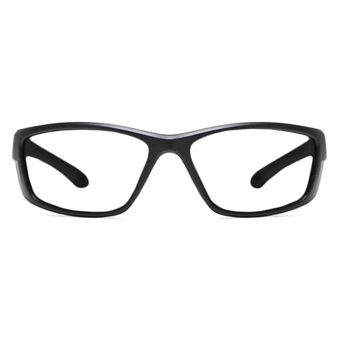 Front view of Photochromic Bifocal Reading Glasses For Men And Women, Wraparound Safety Glasses With Readers, Transition Gray Lenses, F27