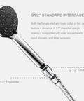 One Push Button Shower Shut Off Valve No Fuss With G1 2 Inch Fit Universal Water Flow Control For Shower Arm Hose Or Bidet Sprayer, Easy On Off, Bathroom Upgrade, silver shower valve with hand shower and G1/2 threaded hose
