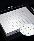 Premium Rock Solid Thermostatic Shower System With Extra Wide Ceiling Rain Head, 50cm by 36cm rainfall shower panel.