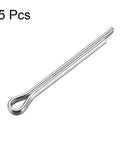 Split Cotter Pin 4mm By 35mm 304 Stainless Steel 2 Prongs Silver Tone Fastener Clip, set of 5, shown in detail