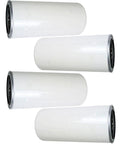 Professional Grade Spin On Engine Oil Filter Pack Of Four Full Flow Lube System Drop In Ready For Smooth Highway Cruising And Serious Grit Blocking P550335, showing four white filters with black ends.