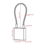 Diagram of Beefy Red Aluminum Cable Padlock With 85mm Insulated Shackle Lockout Tagout Kit Industrial Grade Safety Padlock dimensions