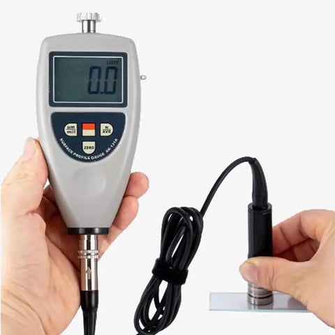 Pocket Size Surface Roughness Tester Meter With LCD Display Portable Digital Roughness Gauge Profilometer On The Go 0 To 750 Microns Range Inductive Surface Finish Tester For Quick Field And Workshop Measurements