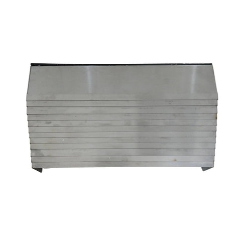 Flexible Accordion Bellows Three Sided Armored Slideway Guard for Industrial Machines, side view showing metal layers.