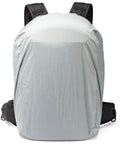All Weather Camera Backpack With Padded 15.6 Inch Laptop Compartment, High Capacity SLR Shoulder Bag shown with rain cover