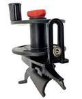 Universal Composite Speargun Reel 30M For Spearfishing with sliding stainless line guide and dual mount brackets in black