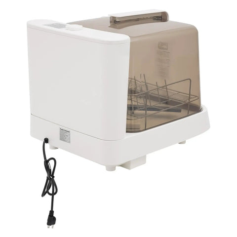 Portable Countertop Dishwasher Handles No Fuss Cleanup Like A Champ For Apartments And Dorms featuring a compact design with a power cord.