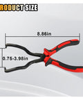 Fuel Line Pliers Quick Disconnect Tool For Gas Hose Clips, Heavy Duty Carbon Steel, 8.86in length, red and black handle