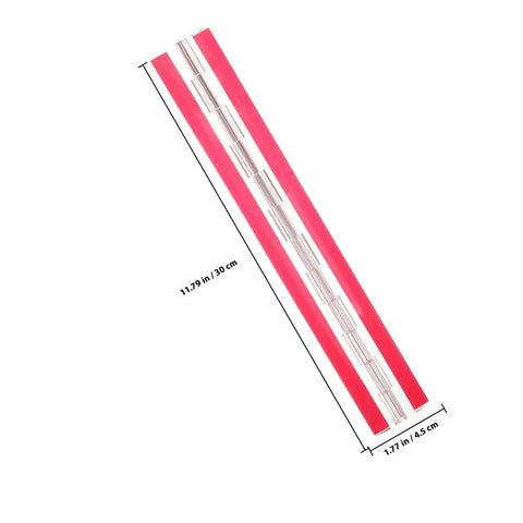 Clear Mini Piano Hinges Self Adhesive For Crafts with red backing, 11.79 in length, shown at an angle
