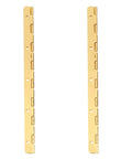 Gold Cabinet Hinges 190mm Heavy Duty Built Tough 2 Pack For Kitchen Cupboards And Furniture Doors Connective Door Closer Hardware Durable Metal Hinges For Easy Install image showing side view of two gold metal hinges