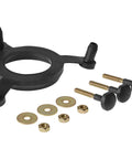 Heavy Duty Toilet Tank Bolt Assembly Kit With Thick Rubber Gaskets And Sturdy Nuts For Two Piece Bathroom Plumbing Replacement, featuring a black rubber gasket and mounting hardware.