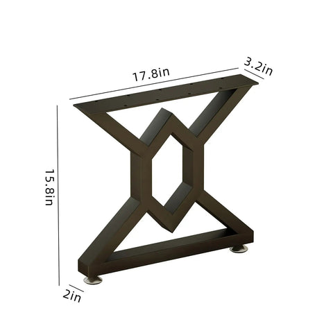 Black 28 Inch Metal Table Legs Heavy Duty DIY Industrial Desk And Dining Table Supports With Floor Protectors Rust Proof