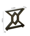 28 Inch High Metal Table Legs 2 Pack With Adjustable Floor Protectors Dope Durable Welded Cast Iron For Nightstands Coffee Tables Desks And DIY Projects Black, single leg side view with dimensions.