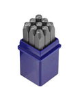 Heavy Duty Metal Stamp Set 5/32 Inch And 4mm Digits 0 To 9 in blue case for wood, leather, steel crafts.