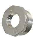 Two Inch Male To One Inch Female NPT Thread Reducer Bushing Pipe Fitting Adapter Beefy Stainless Steel 304 Max PSI 150 At 70 Degrees F For Tight Seals And Durable Use, 2x1 NPT reducer bushing