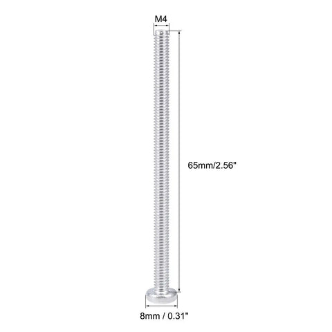 Sturdy Stainless Steel M4x65mm Pan Head Machine Screws Phillips Drive, 304 Grade Fasteners, 65mm Length, 0.7mm Pitch, 10 Pack