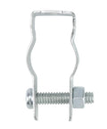 Heavy Duty Half Inch Conduit Hanger With Bolt Pack Of 50 Zinc Plated Steel Insulated Supports For EMTD And Rigid Conduits close-up of metal clamp