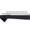 Heavy Duty Wall Shelf Brackets Two Pack Matte Black Steel L Bracket side view with size options shown for corner support installation.