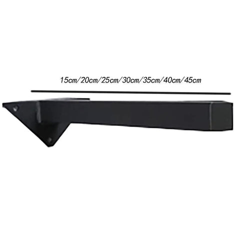 Heavy Duty Wall Shelf Brackets Two Pack Matte Black Steel L Bracket side view with size options shown for corner support installation.