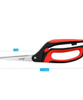 Heavy Duty Spring Action Fabric Scissors For Sewing Pro Grade Ultra Sharp Stainless Steel Shears With Spring Assist To Cut With Ease Tip To Tip Precision Comfortable Grip Perfect For Fabrics Denim Quilting And Craft Projects, 10-inch, black red