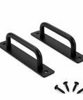 2 Pack Aluminum Gate Pull Handle For Wooden Fences And Barn Doors Black Finish With Screws Included Durable Outdoor Gate Hardware