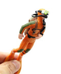 2 Pack Aquarium Diver Ornaments Set For Floating Fish Tank Decor lit little diver in orange suit with goggles and scuba gear