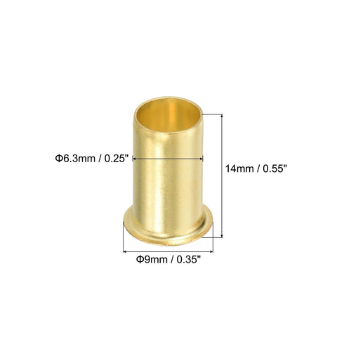 Brass compression insert for 3/8" tube OD; cylindrical with flanged base