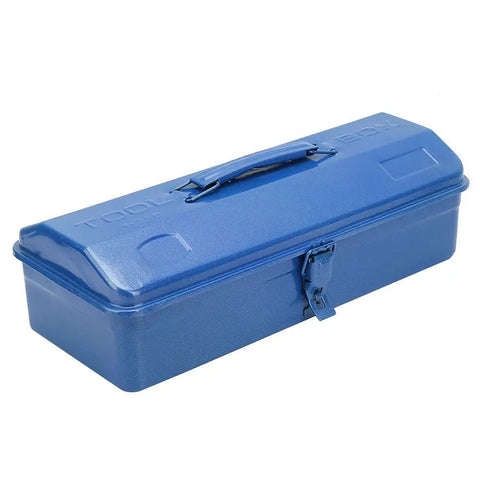 Badass Heavy Duty Iron Toolbox With Secure Lock And Reinforced Cross Punched Base 24 Inch Multifunctional Tool Chest in blue.